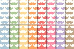 set of 16 colourful mustache patterns