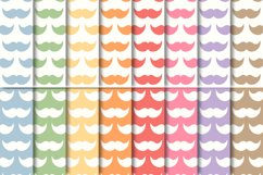 set of 16 colourful mustache patterns