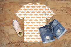 t shirt with orange mustache pattern