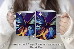 Butterflies Oil Painting Style Sublimation Mug Designs set10 Product Image 2