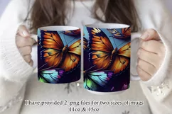 Butterflies Oil Painting Style Sublimation Mug Designs set12 Product Image 2