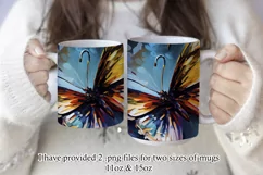 Butterflies Oil Painting Style Sublimation Mug Designs set 2 Product Image 2