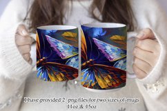 Butterflies Oil Painting Style Sublimation Mug Designs set 3 Product Image 2