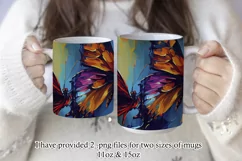 Butterflies Oil Painting Style Sublimation Mug Designs set 4 Product Image 2