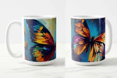 Butterflies Oil Painting Style Sublimation Mug Designs set 4 Product Image 3