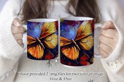 Butterflies Oil Painting Style Sublimation Mug Designs set 5 Product Image 2