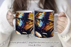 Butterflies Oil Painting Style Sublimation Mug Designs set 6 Product Image 2