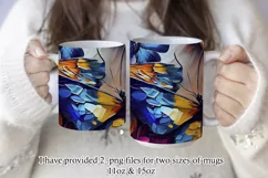 Butterflies Oil Painting Style Sublimation Mug Designs set 9 Product Image 2