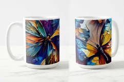 Butterflies Oil Painting Style Sublimation Mug Designs set 9 Product Image 3
