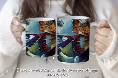 Butterflies Oil Painting Style Sublimation Mug Designs set 1 Product Image 2