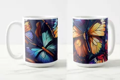 Butterflies Oil Painting Style Sublimation Mug Designs set14 Product Image 3