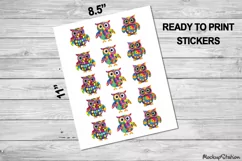 Owl Stickers | Kids Design Printable PNG | Bird Clipart PNG Product Image 2