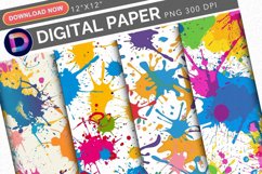 Colorful Paint Splashes Digital Paper Product Image 1