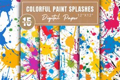 Colorful Paint Splashes Digital Paper Bundle Product Image 1