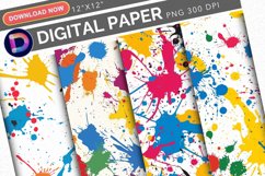 Colorful Paint Splashes Digital Paper Product Image 1