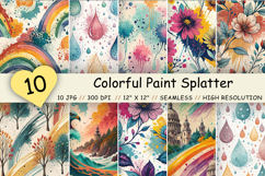 paint splatter pattern, abstract seamless pattern, brushstroke digital paper, colorful splash background, artistic repeat design, acrylic texture pattern, modern abstract paper, seamless paint texture, rainbow splatter design, printable art paper, scrapbo