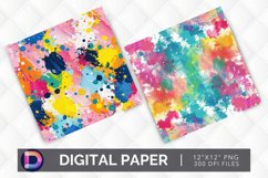 Colorful Paint Splotch Digital Paper Product Image 1
