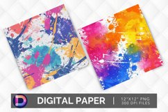 Colorful Paint Splotch Digital Paper Product Image 1