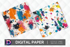 Colorful Paint Splotch Digital Paper Product Image 1