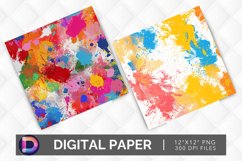 Colorful Paint Splotch Digital Paper Product Image 1