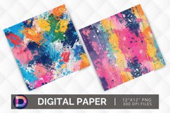 Colorful Paint Splotch Digital Paper Product Image 1