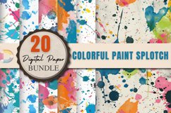 Colorful Paint Splotch Digital Paper Bundle Product Image 1