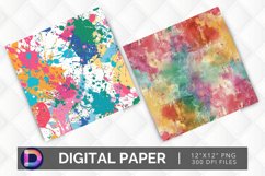 Colorful Paint Splotch Digital Paper Product Image 1