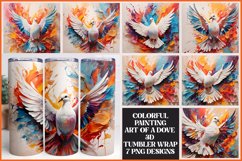 Colorful Painting Art Of A Dove 3D Tumbler Wrap Bundle Product Image 1