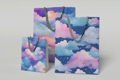 watercolor pastel cloudy sky digital papers PNG Product Image 3