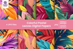 leaves digital papers, leaves patterns, leaf, nature, tropical, botanical, colorful leaves patterns,