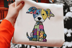 Colorful Patchwork Dog Clipart Product Image 2