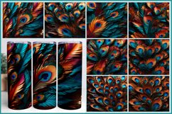 Colorful Peacock Feather Sublimation Tumbler Wrap Product Image 1