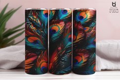 Colorful Peacock Feather Sublimation Tumbler Wrap Product Image 3