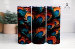 Colorful Peacock Feather Sublimation Tumbler Wrap Product Image 4