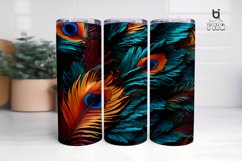 Colorful Peacock Feather Sublimation Tumbler Wrap Product Image 6