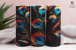 Colorful Peacock Feather Sublimation Tumbler Wrap Product Image 7