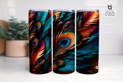 Colorful Peacock Feather Sublimation Tumbler Wrap Product Image 8