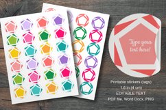 Colorful Pentagons Small Summer Round Labels 24 per Paper