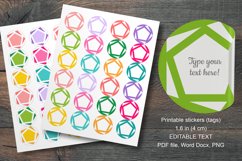 Colorful Pentagons Small Summer Round Labels 24 per Paper