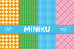 Kids scrapbook paper with plaid patterns