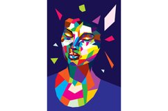 Colorful polygonal female head Product Image 3