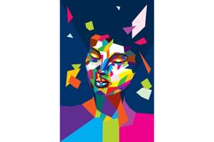 Colorful polygonal female head Product Image 2