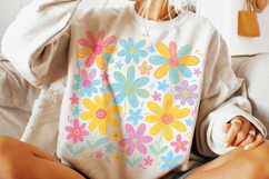 Preppy Flowers PNG, Brushstroke Flowers, Flowers PNG, Floral Product Image 2
