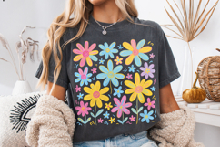 Preppy Flowers PNG, Brushstroke Flowers, Flowers PNG, Floral Product Image 3