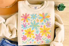 Preppy Flowers PNG, Brushstroke Flowers, Flowers PNG, Floral Product Image 4