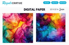 Colorful Psychedelic Alcohol Ink Digital Paper Product Image 1