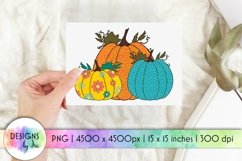 Pumpkin Sublimation | Colourful Pumpkins Illustration Product Image 1