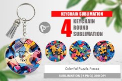 Keychain Colorful Puzzles Pattern Product Image 1