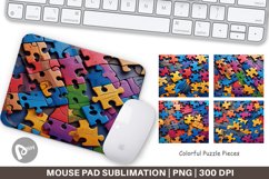 Mouse Pad Colorful Puzzle Pieces Product Image 1