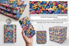 Digital Paper Colorful Puzzles Pattern Product Image 1